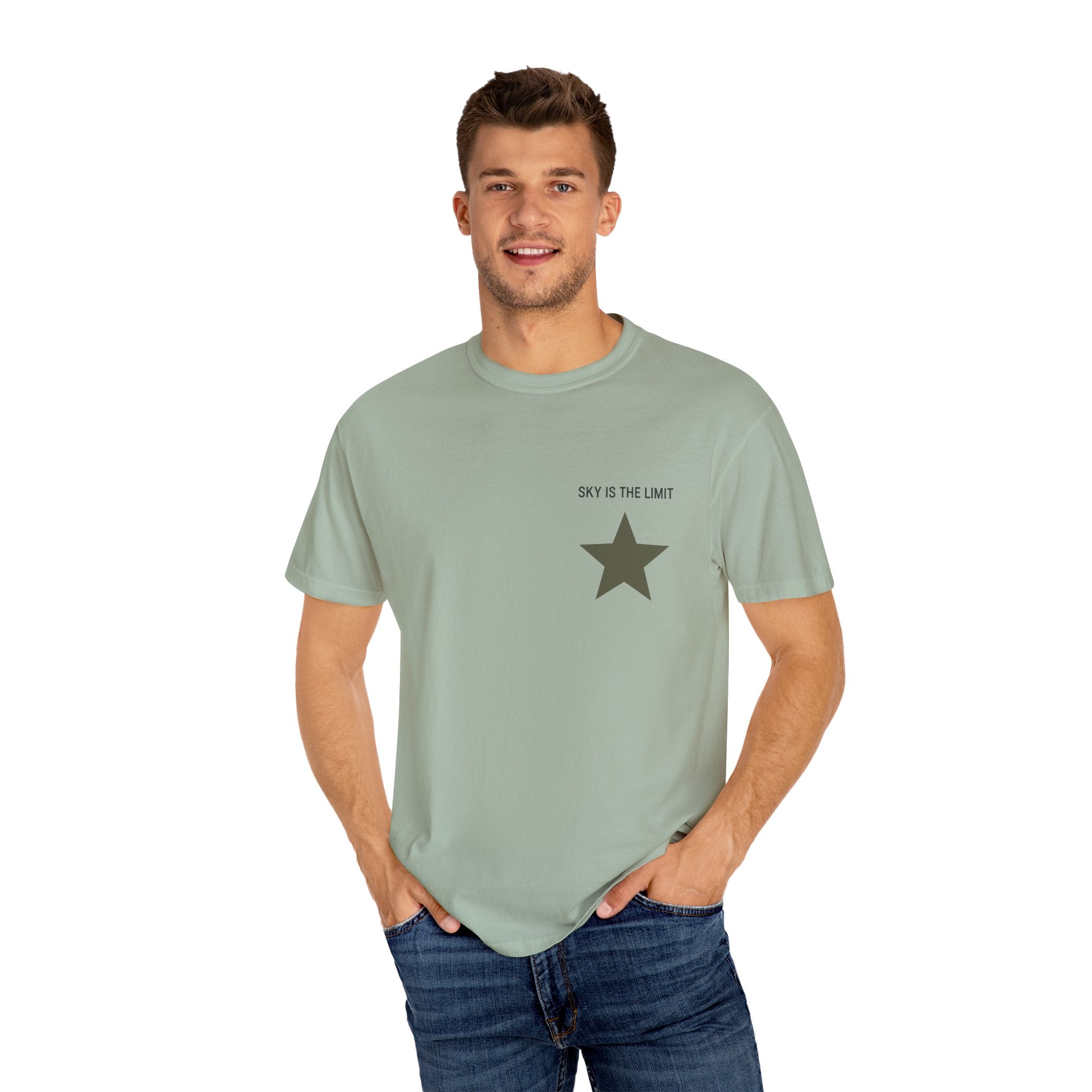 Unisex Garment-Dyed T-Shirt: Sky is the Limit, Sweet Dreams, Motivational Tee, Casual Wear, Gift for Dreamers