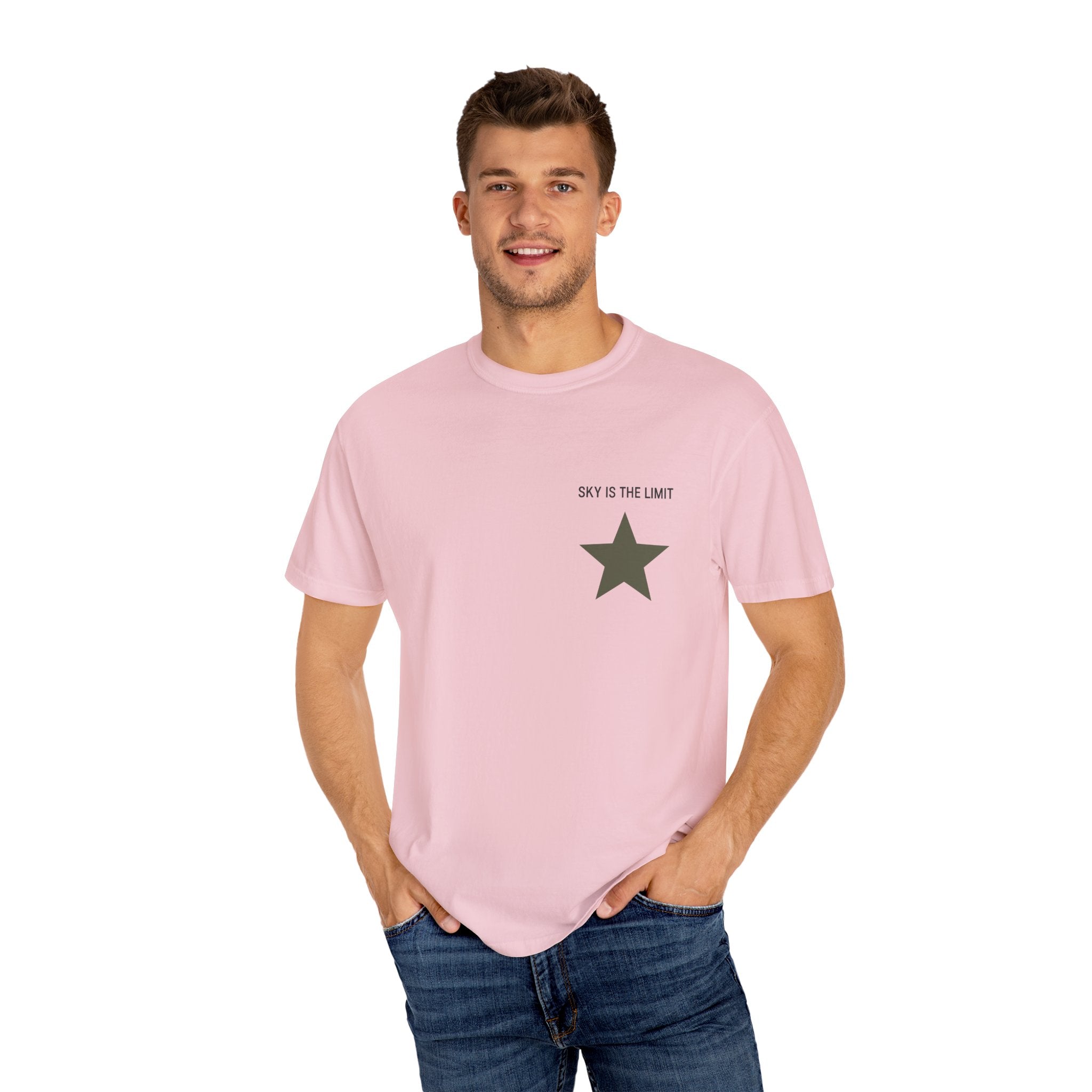 Unisex Garment-Dyed T-Shirt: Sky is the Limit, Sweet Dreams, Motivational Tee, Casual Wear, Gift for Dreamers