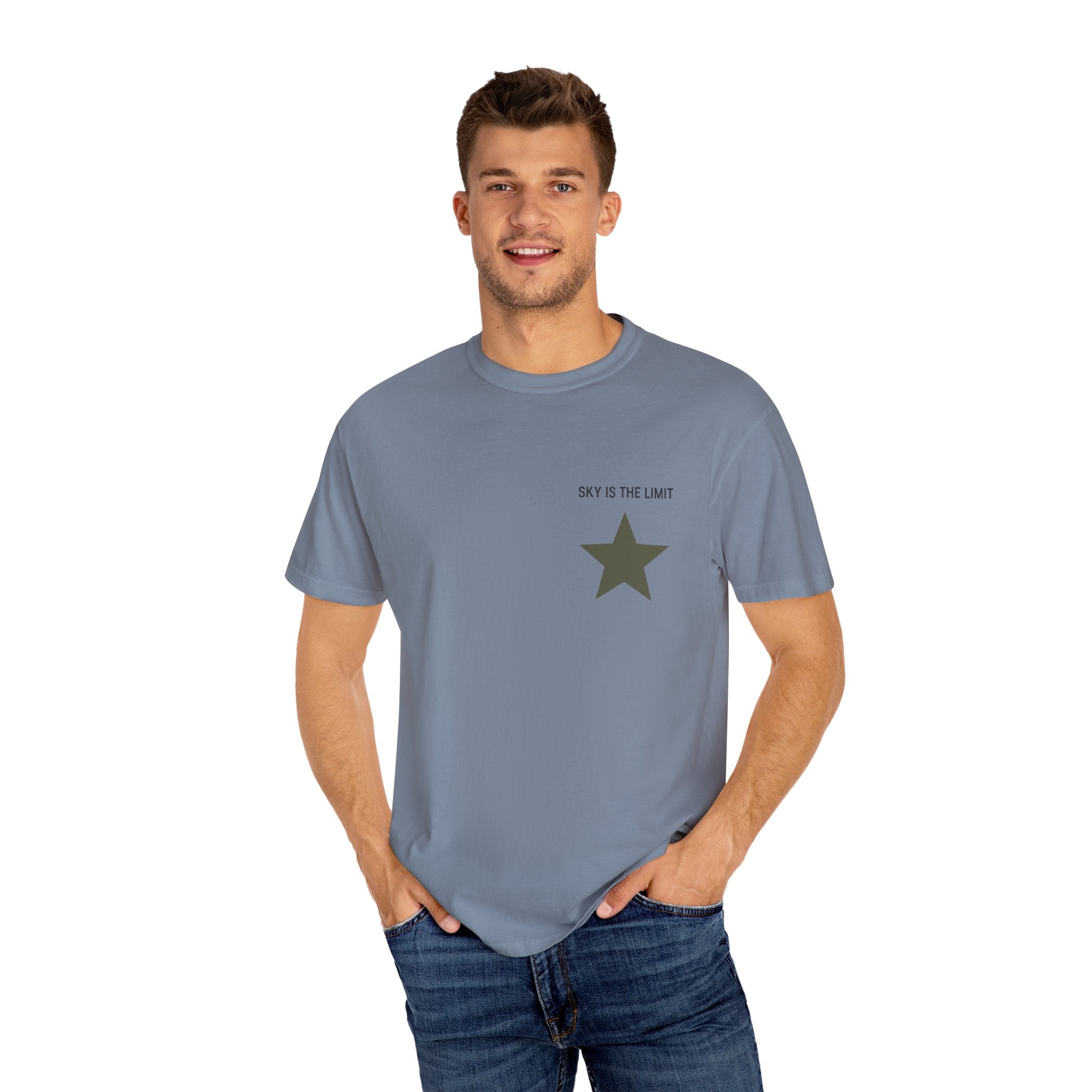 Unisex Garment-Dyed T-Shirt: Sky is the Limit, Sweet Dreams, Motivational Tee, Casual Wear, Gift for Dreamers
