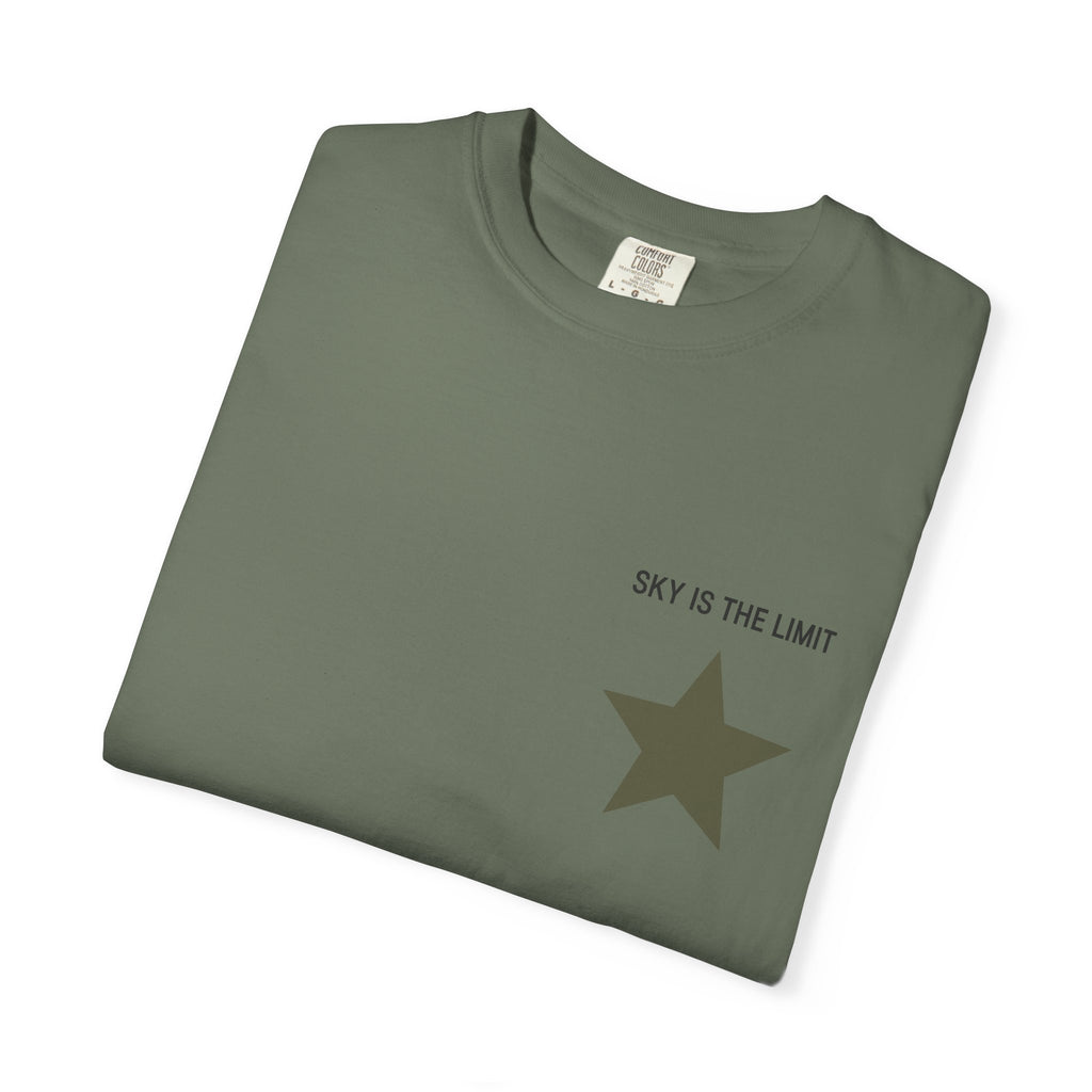 Unisex Garment-Dyed T-Shirt: Sky is the Limit, Sweet Dreams, Motivational Tee, Casual Wear, Gift for Dreamers