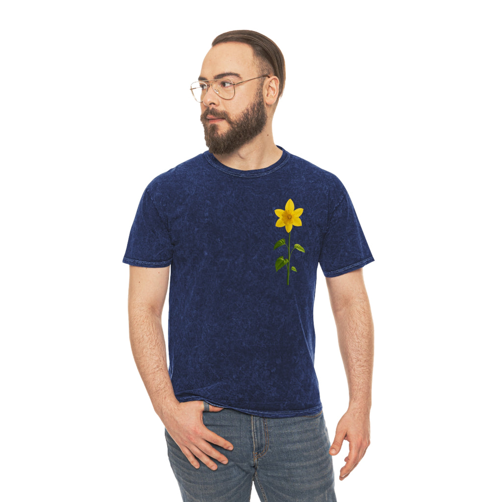 Premium Relaxed Floral Moon T-Shirt, Unisex Mineral Wash Tee, Casual Summer Shirt, Unique Gift for Nature Lovers, Bohemian Style Apparel