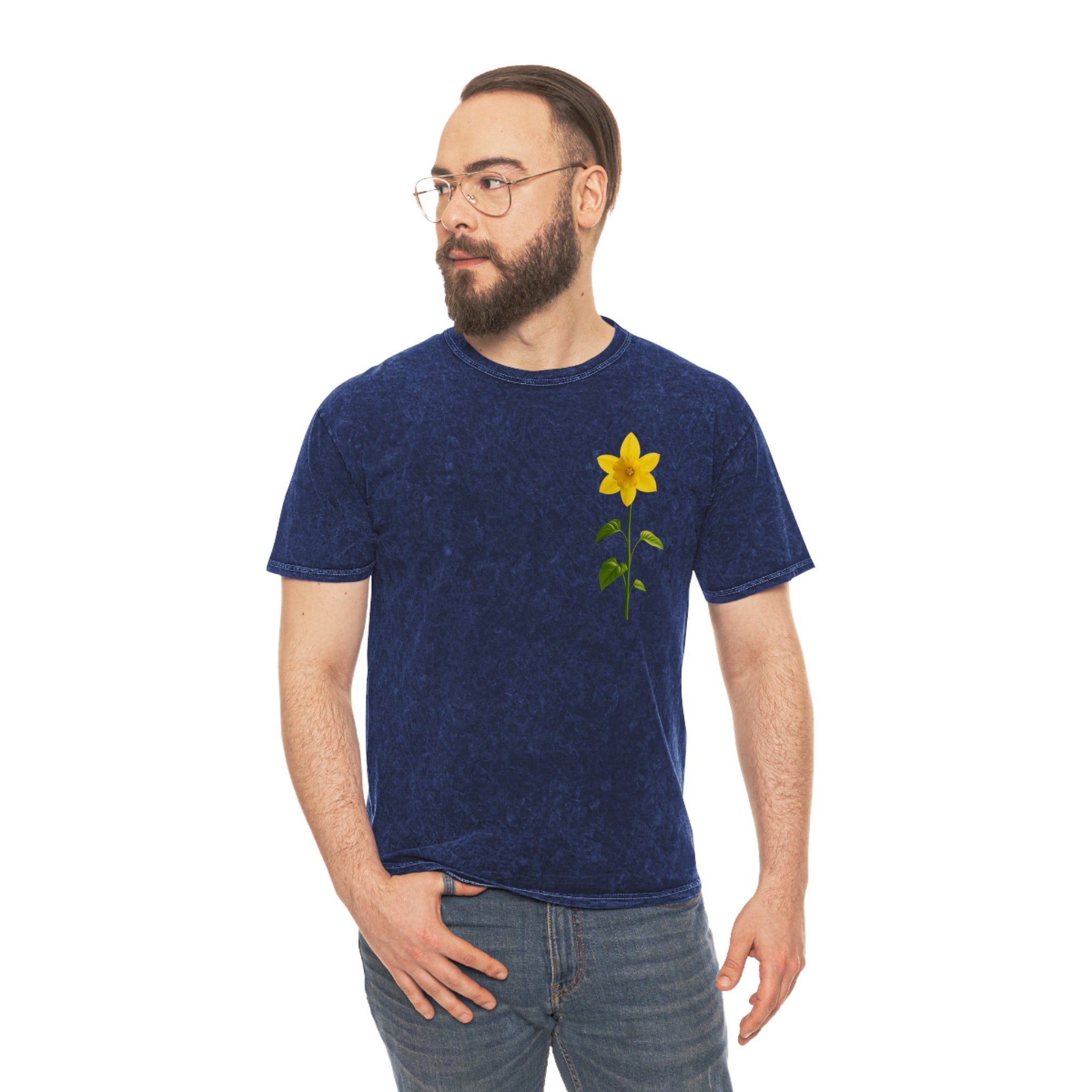 Premium Relaxed Floral Moon T-Shirt, Unisex Mineral Wash Tee, Casual Summer Shirt, Unique Gift for Nature Lovers, Bohemian Style Apparel