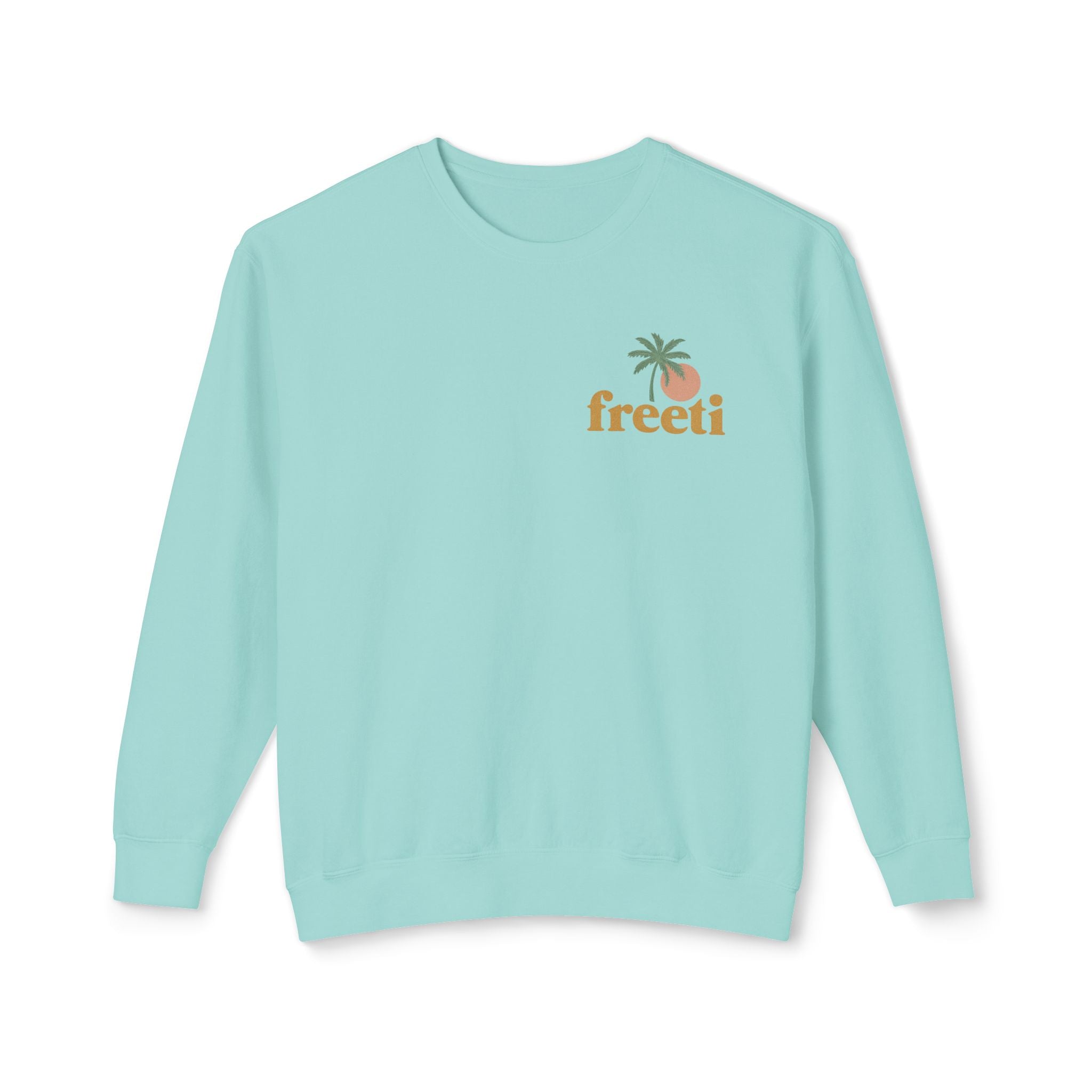 Tropical 'Freeti' Unisex Crewneck Sweatshirt, Lightweight Casual Wear, Summer Vibes, Gift for Her/Him, Cozy Lounge Top