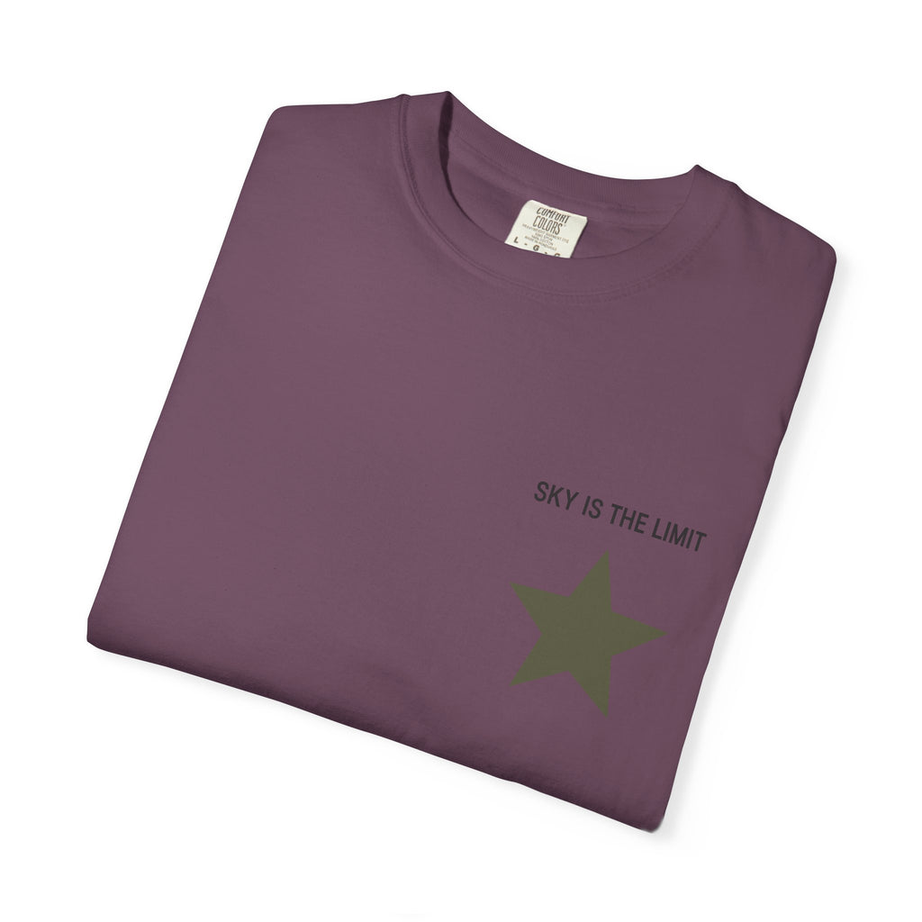 Unisex Garment-Dyed T-Shirt: Sky is the Limit, Sweet Dreams, Motivational Tee, Casual Wear, Gift for Dreamers