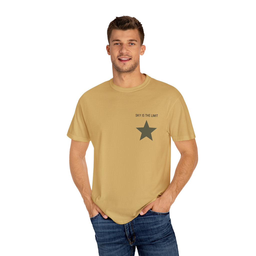 Unisex Garment-Dyed T-Shirt: Sky is the Limit, Sweet Dreams, Motivational Tee, Casual Wear, Gift for Dreamers