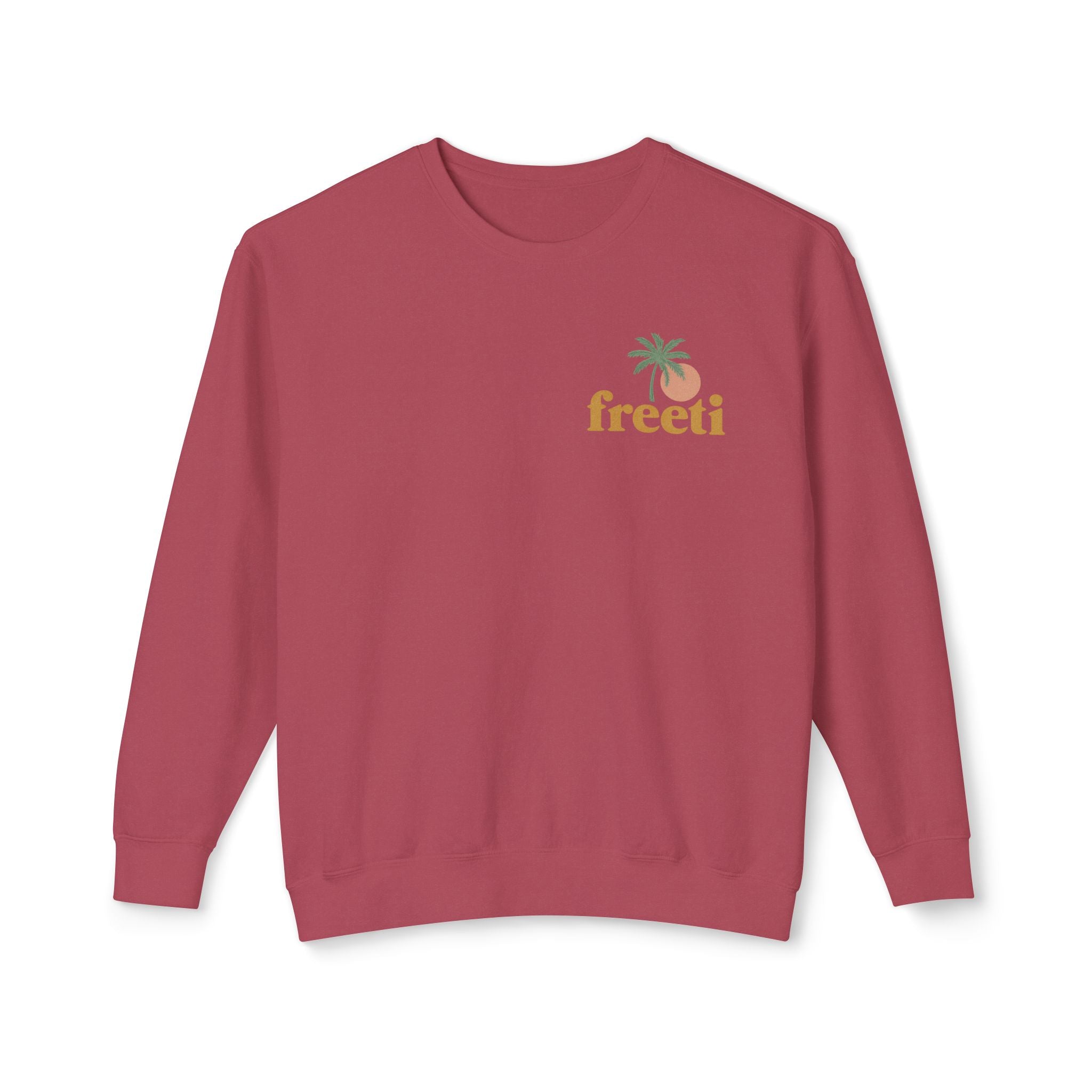 Tropical 'Freeti' Unisex Crewneck Sweatshirt, Lightweight Casual Wear, Summer Vibes, Gift for Her/Him, Cozy Lounge Top