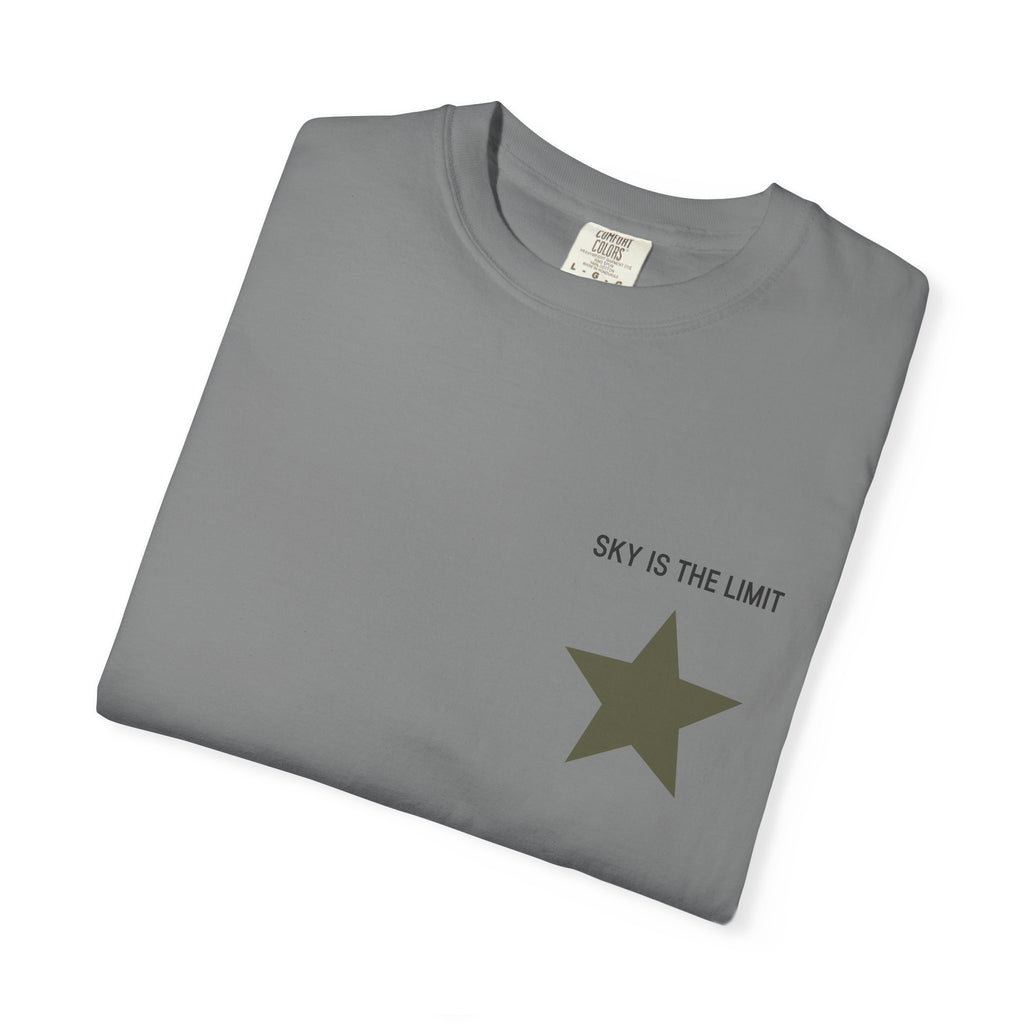 Unisex Garment-Dyed T-Shirt: Sky is the Limit, Sweet Dreams, Motivational Tee, Casual Wear, Gift for Dreamers