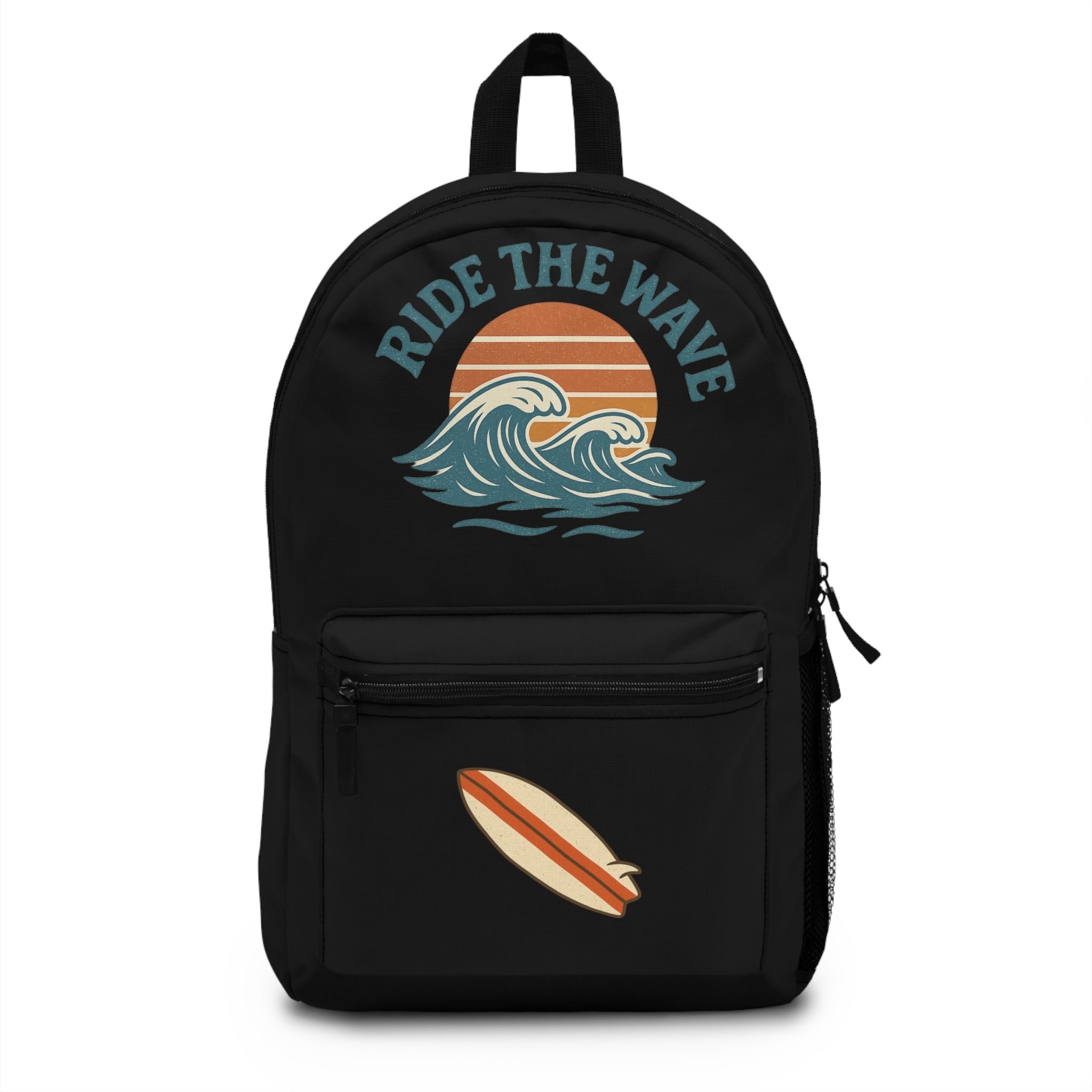 Surf-Inspired Backpack for Adventurers, Ride the Wave Design, Beach Days, Outdoor Gear, Gift for Surfers, Trendy School Bag