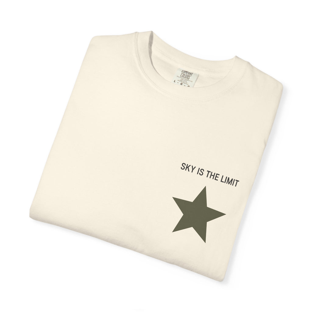 Unisex Garment-Dyed T-Shirt: Sky is the Limit, Sweet Dreams, Motivational Tee, Casual Wear, Gift for Dreamers