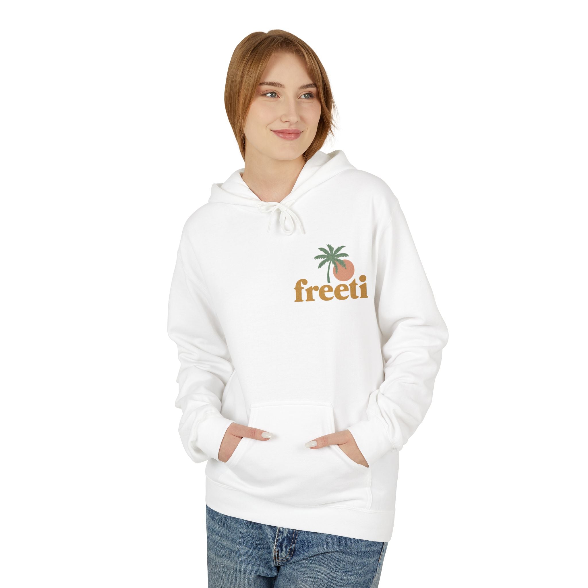 Light & Joy Fleece Hoodie with Sun Design, Perfect for Summer Days, Gift for Friends, Casual Wear, Outdoor Activities