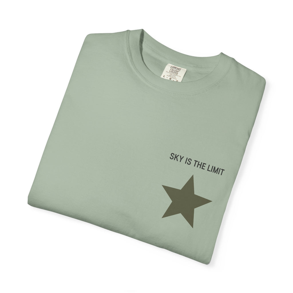 Unisex Garment-Dyed T-Shirt: Sky is the Limit, Sweet Dreams, Motivational Tee, Casual Wear, Gift for Dreamers