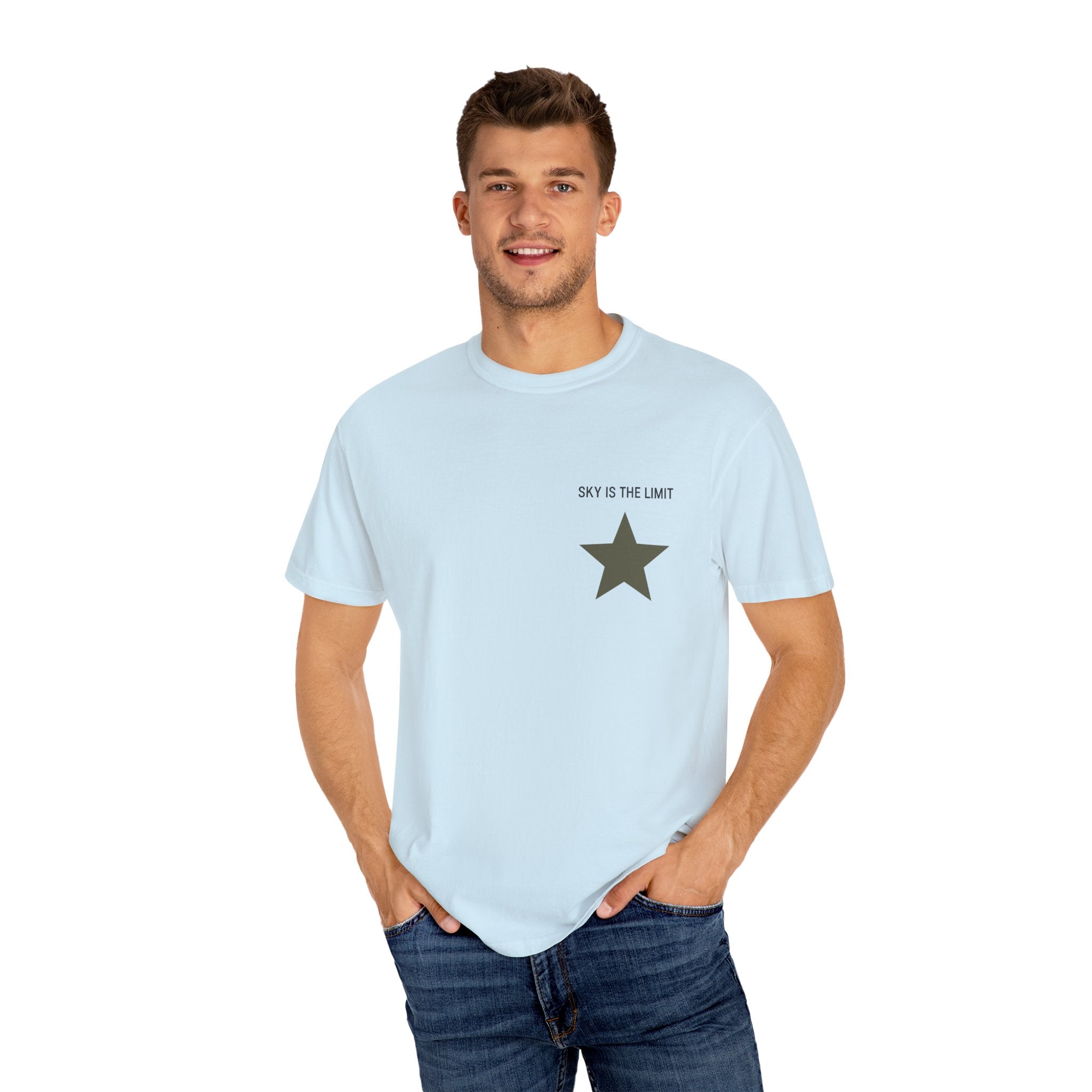 Unisex Garment-Dyed T-Shirt: Sky is the Limit, Sweet Dreams, Motivational Tee, Casual Wear, Gift for Dreamers