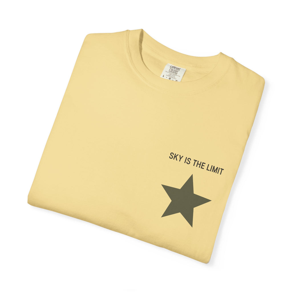 Unisex Garment-Dyed T-Shirt: Sky is the Limit, Sweet Dreams, Motivational Tee, Casual Wear, Gift for Dreamers