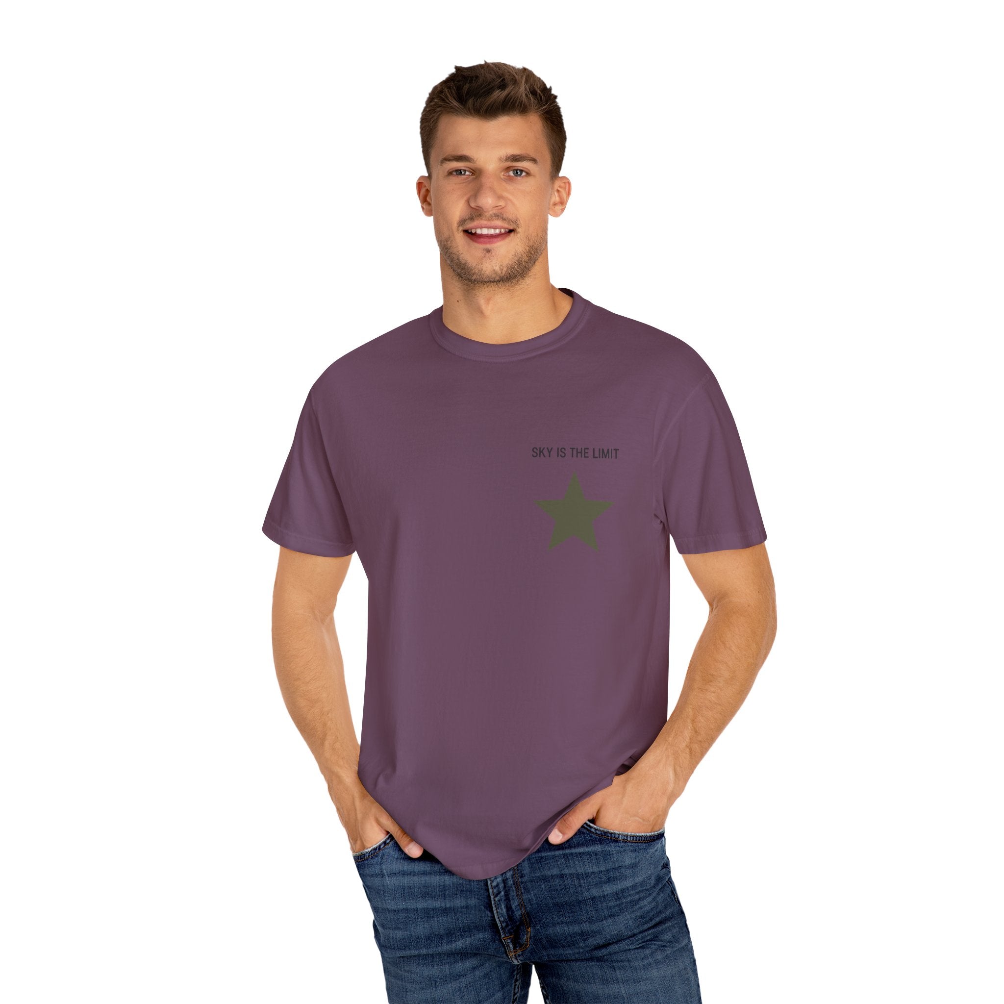 Unisex Garment-Dyed T-Shirt: Sky is the Limit, Sweet Dreams, Motivational Tee, Casual Wear, Gift for Dreamers