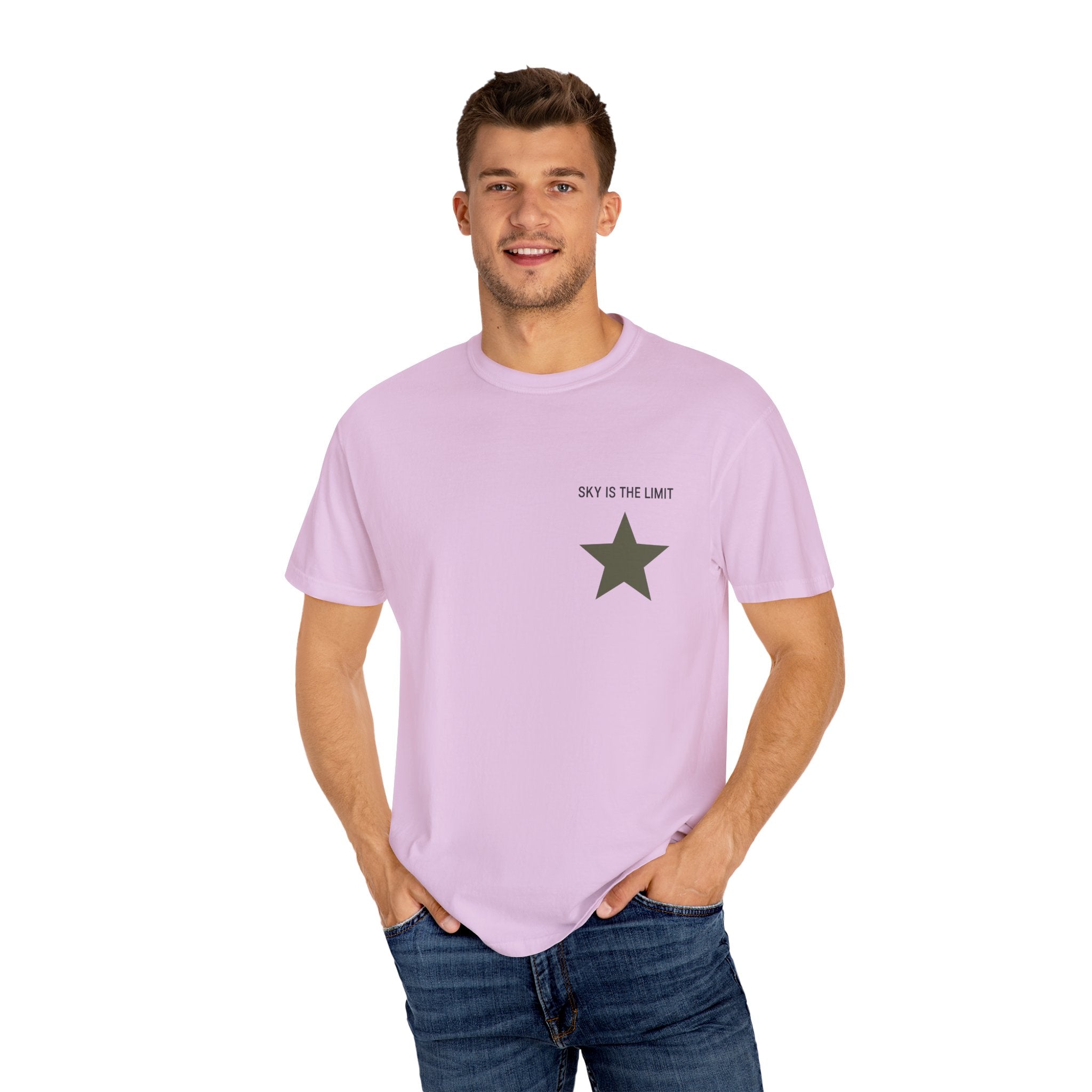 Unisex Garment-Dyed T-Shirt: Sky is the Limit, Sweet Dreams, Motivational Tee, Casual Wear, Gift for Dreamers