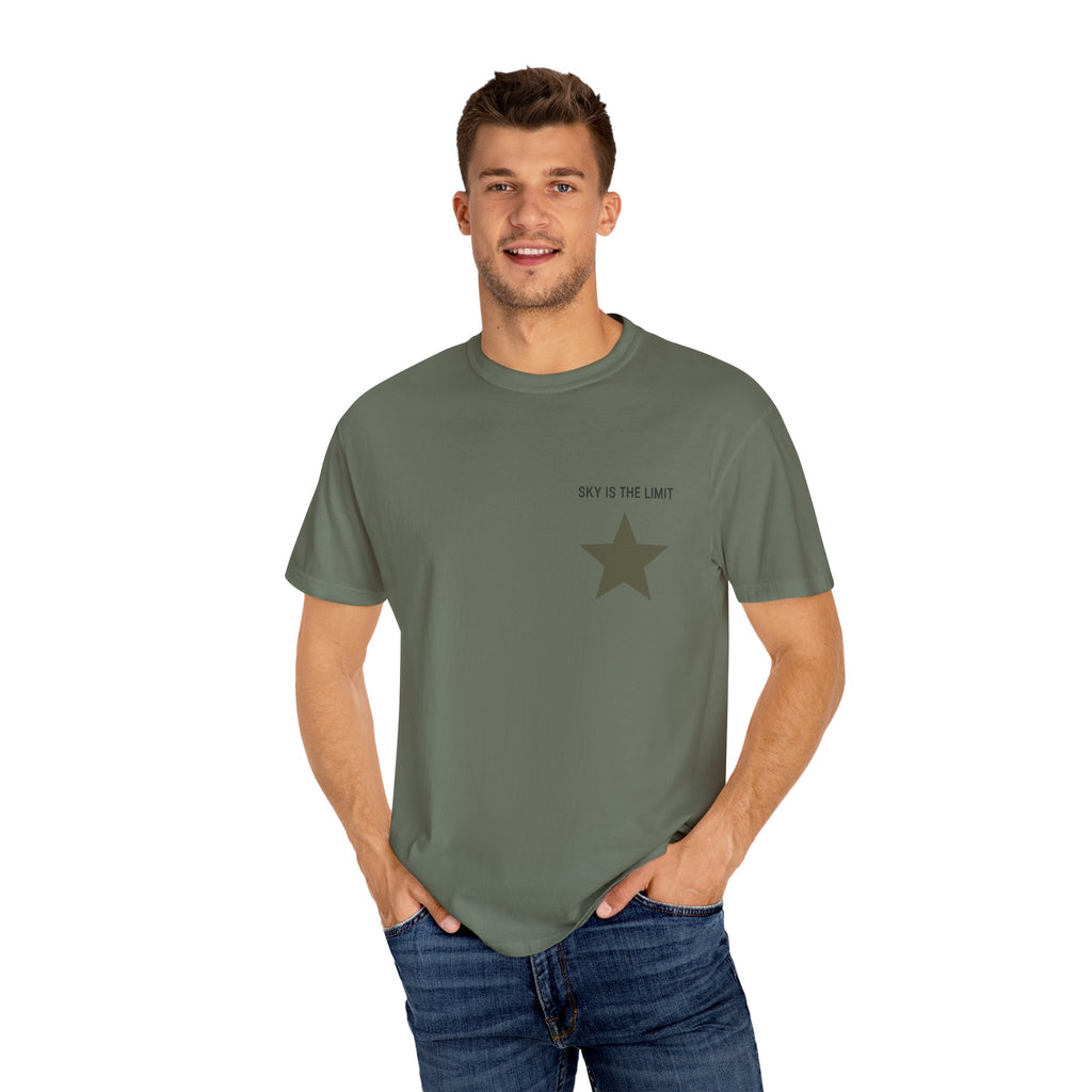 Unisex Garment-Dyed T-Shirt: Sky is the Limit, Sweet Dreams, Motivational Tee, Casual Wear, Gift for Dreamers