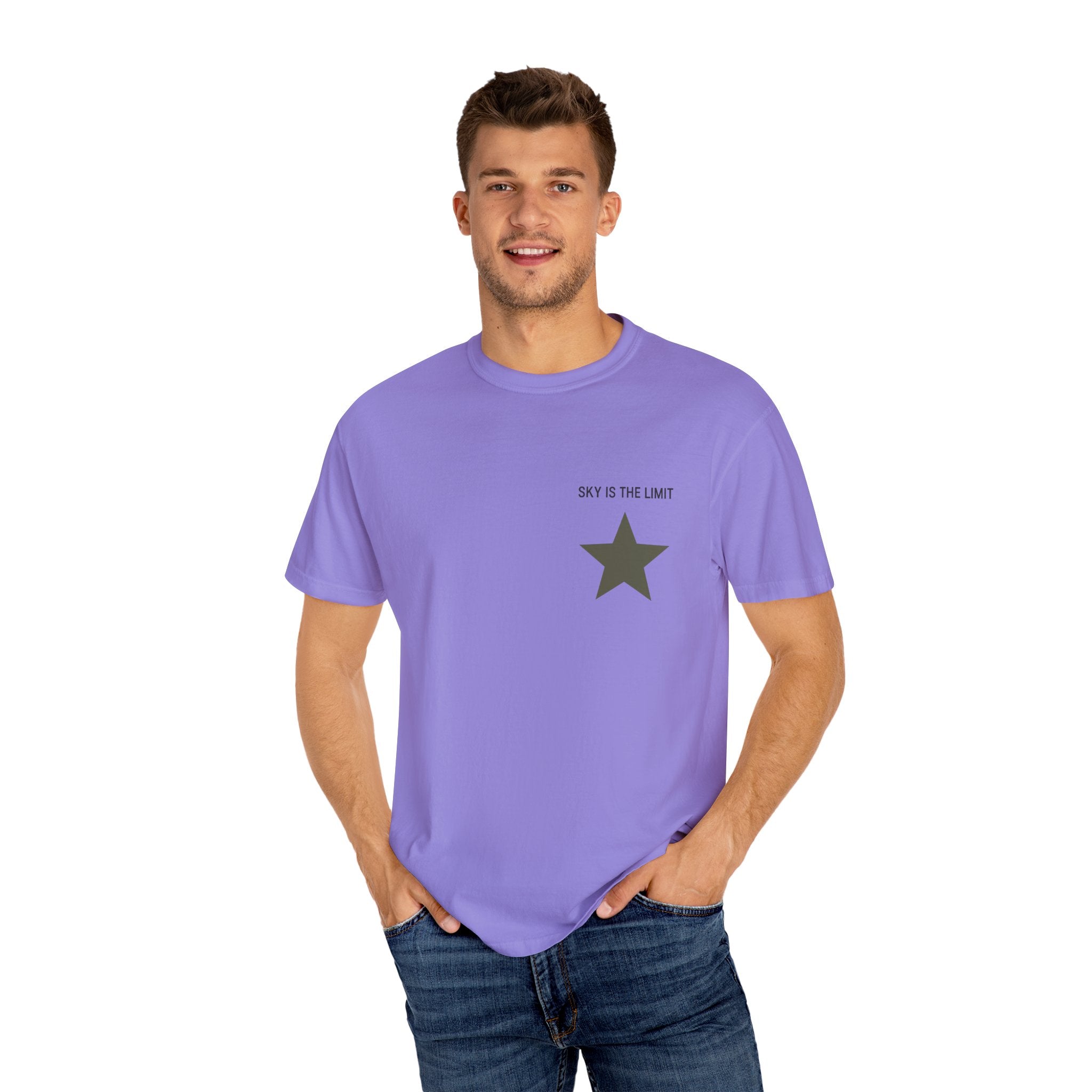 Unisex Garment-Dyed T-Shirt: Sky is the Limit, Sweet Dreams, Motivational Tee, Casual Wear, Gift for Dreamers