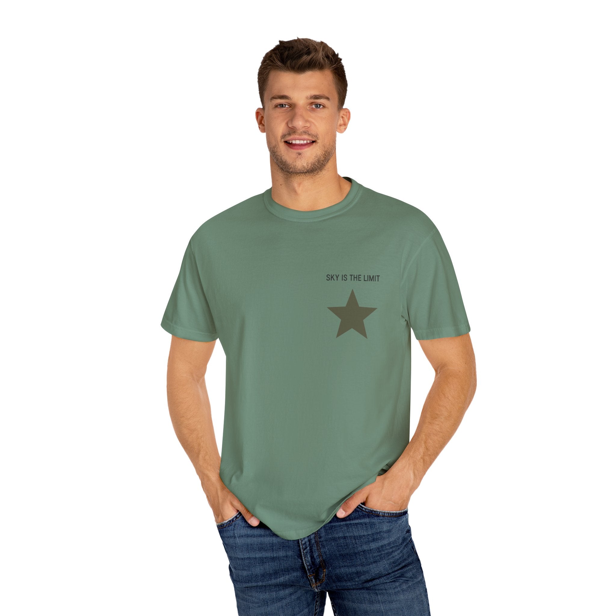 Unisex Garment-Dyed T-Shirt: Sky is the Limit, Sweet Dreams, Motivational Tee, Casual Wear, Gift for Dreamers