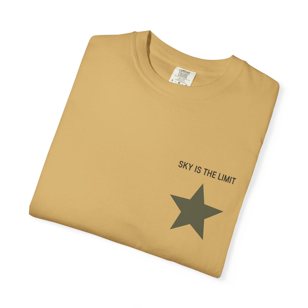 Unisex Garment-Dyed T-Shirt: Sky is the Limit, Sweet Dreams, Motivational Tee, Casual Wear, Gift for Dreamers