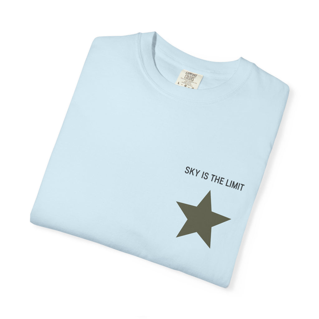 Unisex Garment-Dyed T-Shirt: Sky is the Limit, Sweet Dreams, Motivational Tee, Casual Wear, Gift for Dreamers