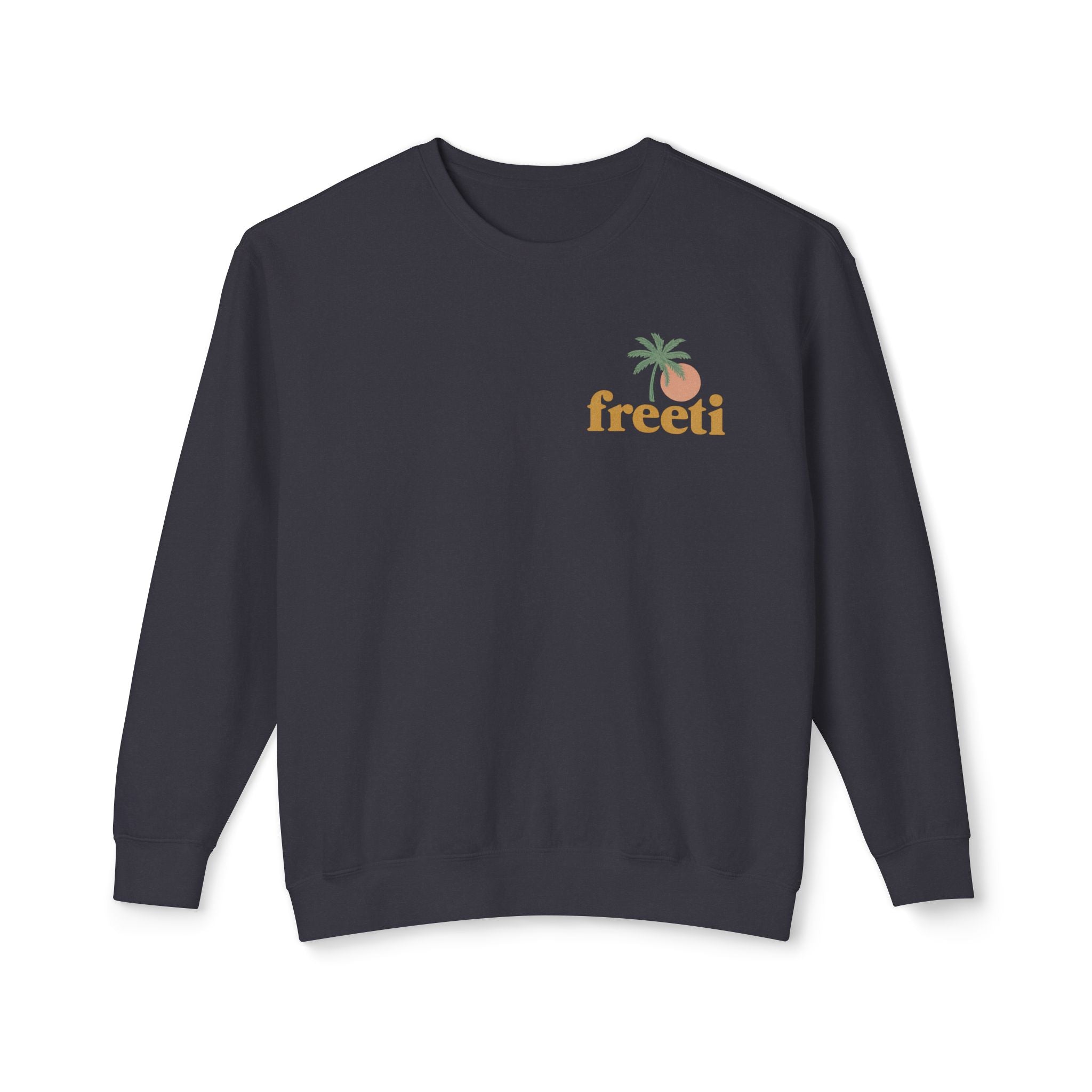 Tropical 'Freeti' Unisex Crewneck Sweatshirt, Lightweight Casual Wear, Summer Vibes, Gift for Her/Him, Cozy Lounge Top