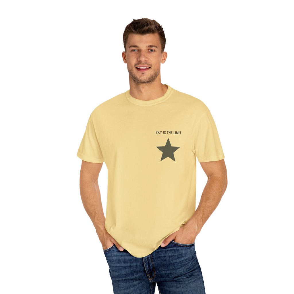 Unisex Garment-Dyed T-Shirt: Sky is the Limit, Sweet Dreams, Motivational Tee, Casual Wear, Gift for Dreamers