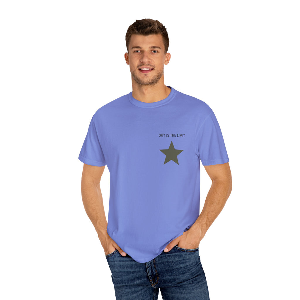 Unisex Garment-Dyed T-Shirt: Sky is the Limit, Sweet Dreams, Motivational Tee, Casual Wear, Gift for Dreamers
