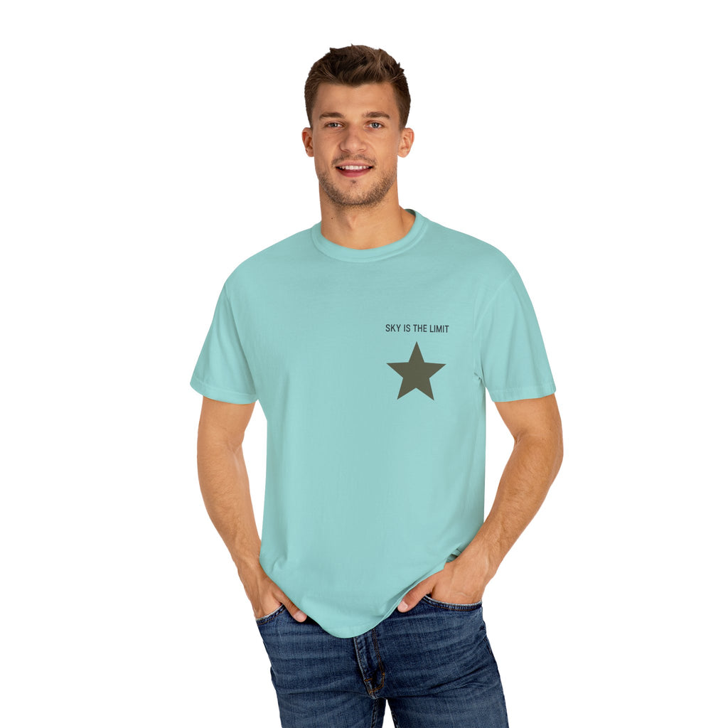 Unisex Garment-Dyed T-Shirt: Sky is the Limit, Sweet Dreams, Motivational Tee, Casual Wear, Gift for Dreamers