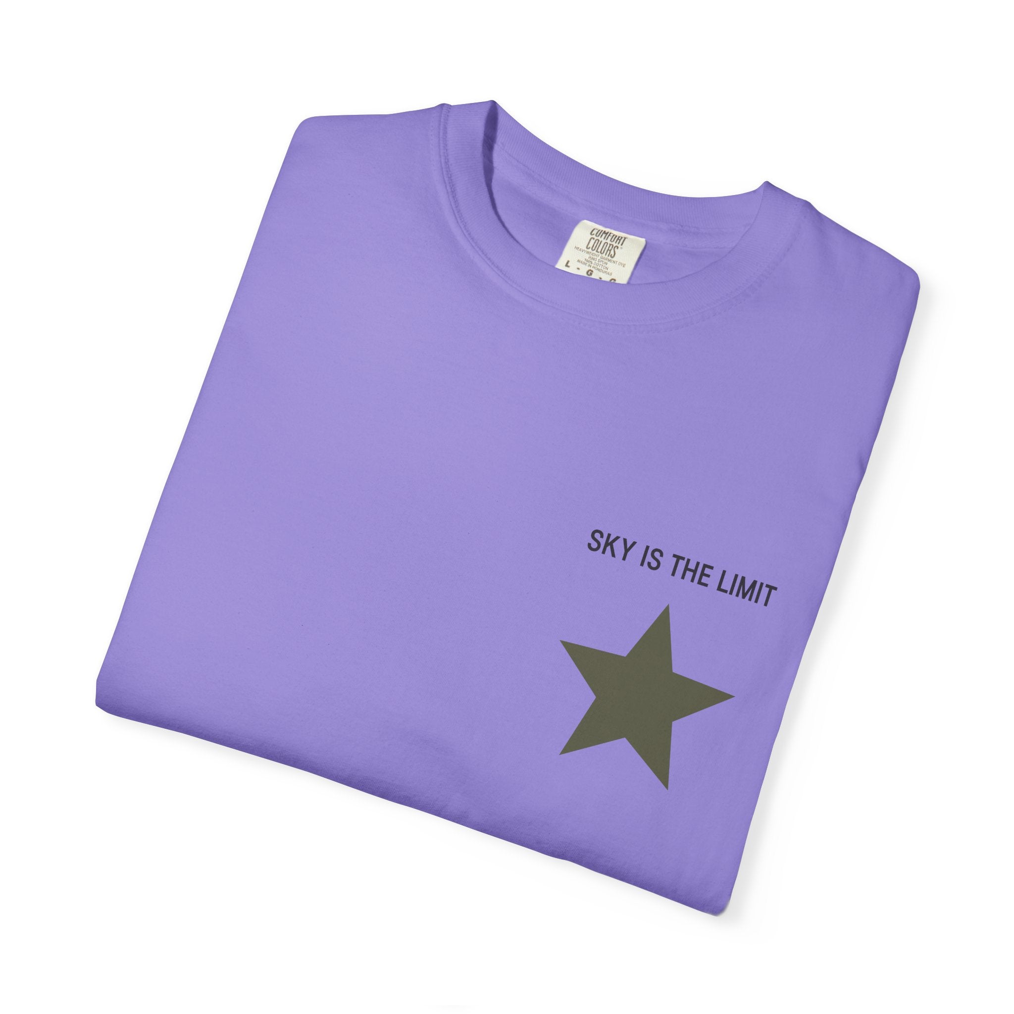 Unisex Garment-Dyed T-Shirt: Sky is the Limit, Sweet Dreams, Motivational Tee, Casual Wear, Gift for Dreamers