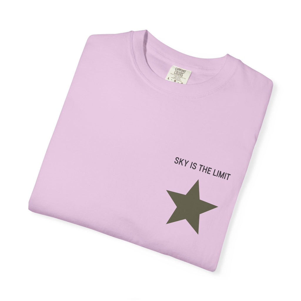 Unisex Garment-Dyed T-Shirt: Sky is the Limit, Sweet Dreams, Motivational Tee, Casual Wear, Gift for Dreamers
