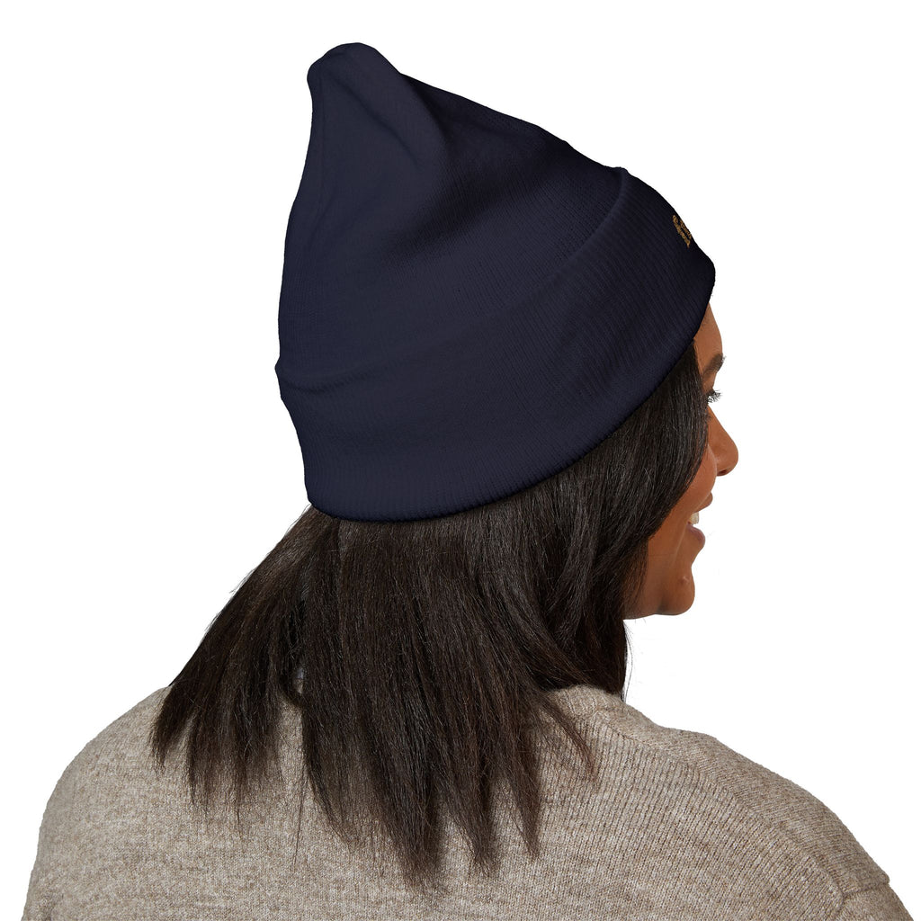 Classic Embroidered Cuffed Beanie - Trendy Winter Hat, Casual Style, Gift for Her, Embroidery, Cozy Beanie