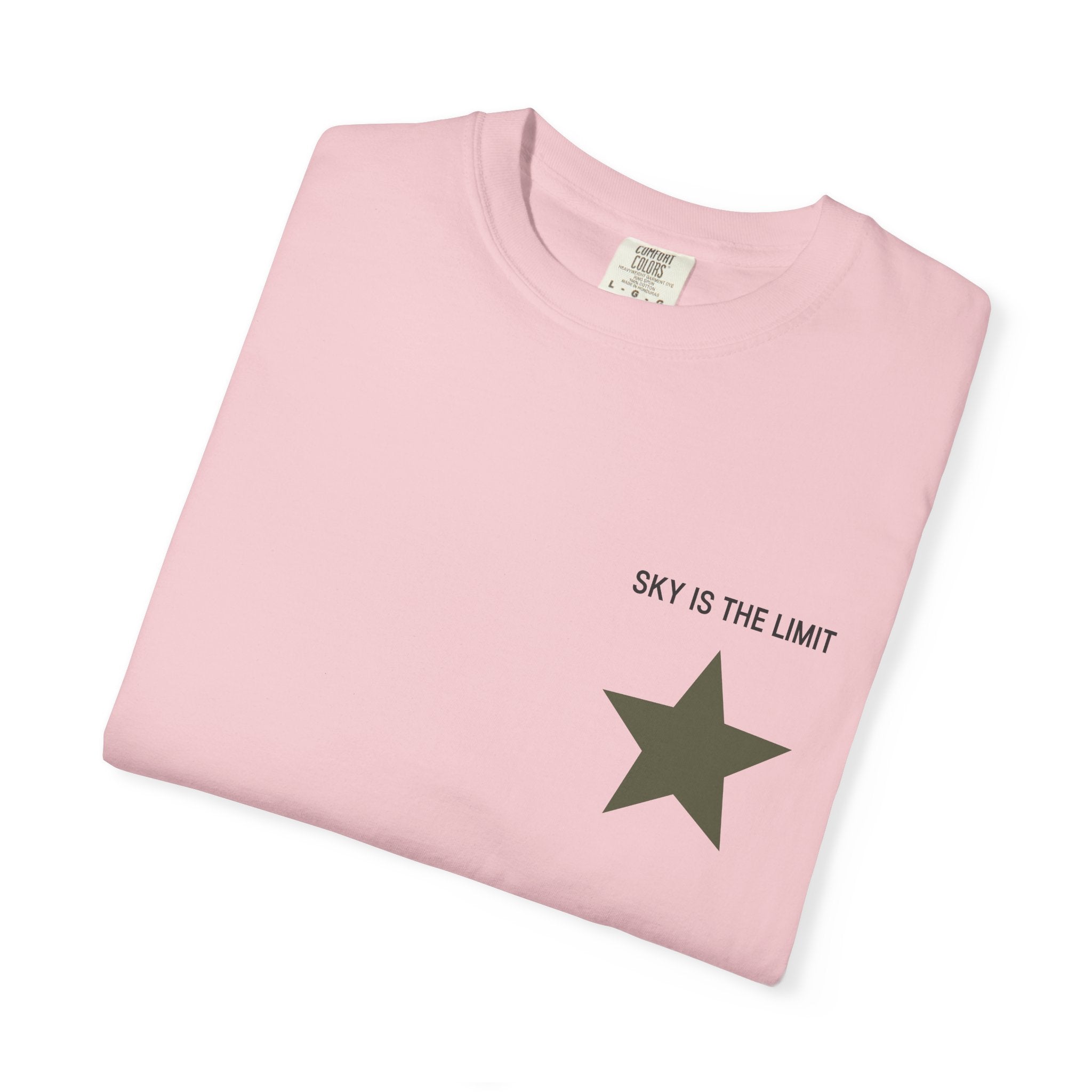 Unisex Garment-Dyed T-Shirt: Sky is the Limit, Sweet Dreams, Motivational Tee, Casual Wear, Gift for Dreamers
